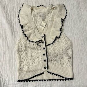 Knit ruffle cardigan
